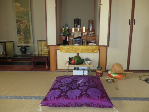 Buddhist alter at home with decoration for Obon